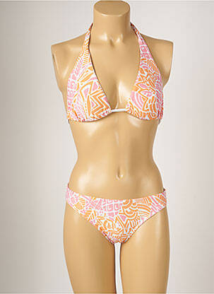 Maillot de bain 2 pièces stretch haut triangles orange BANANA MOON femme