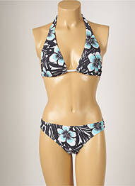 Maillot de bain 2 pièces micro fibres haut triangles bleu BANANA MOON femme
