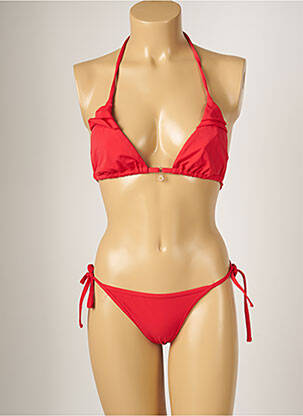 Maillot de bain 2 pièces stretch haut triangles rouge BANANA MOON femme