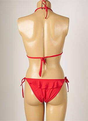Maillot de bain 2 pièces stretch haut triangles rouge BANANA MOON femme