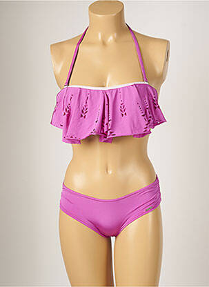 Maillot de bain 2 pièces stretch haut soutien-gorge moulé violet BANANA MOON femme