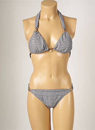 Maillot de bain 2 pièces stretch haut soutien-gorge moulé gris BANANA MOON femme