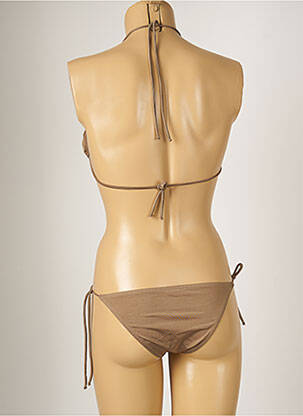 Maillot de bain 2 pièces stretch haut soutien-gorge moulé marron BANANA MOON femme