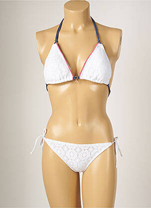 Maillot de bain 2 pièces stretch haut soutien-gorge moulé blanc BANANA MOON femme