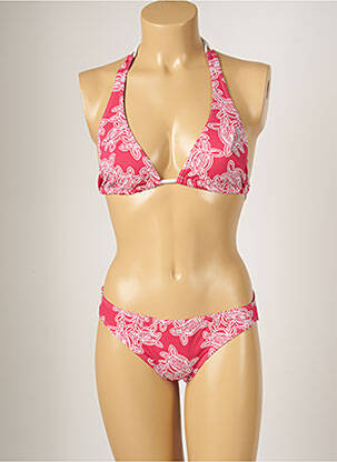 Maillot de bain 2 pièces stretch haut triangles rouge BANANA MOON femme