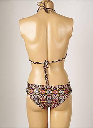 Maillot de bain 2 pièces stretch haut soutien-gorge moulé marron BANANA MOON femme