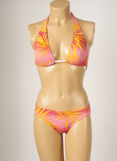 Maillot de bain 2 pièces stretch haut triangles rose BANANA MOON femme