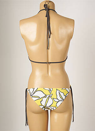 Maillot de bain 2 pièces stretch haut triangles jaune BANANA MOON femme