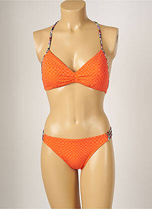 Maillot de bain 2 pièces stretch haut soutien-gorge moulé orange BANANA MOON femme