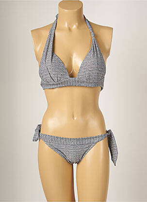 Maillot de bain 2 pièces stretch haut soutien-gorge moulé gris BANANA MOON femme