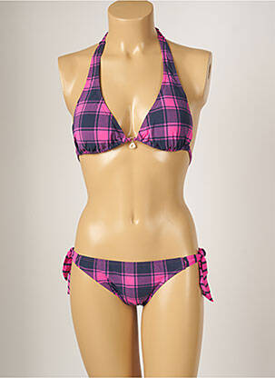 Maillot de bain 2 pièces stretch haut soutien-gorge moulé violet BANANA MOON femme