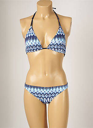 Maillot de bain 2 pièces stretch haut triangles bleu BANANA MOON femme