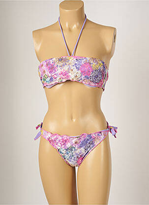 Maillot de bain 2 pièces stretch haut soutien-gorge moulé violet BANANA MOON femme