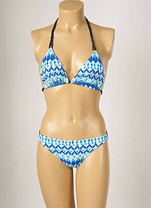 Maillot de bain 2 pièces stretch haut triangles bleu BANANA MOON femme