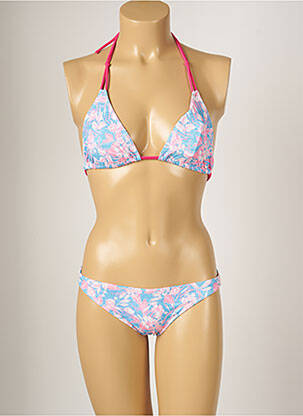 Maillot de bain 2 pièces stretch haut triangles bleu BANANA MOON femme