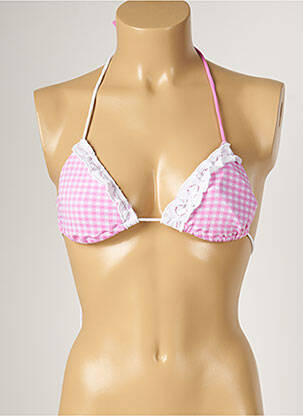 Haut de maillot de bain fermeture liens à nouer haut triangles rose BANANA MOON femme