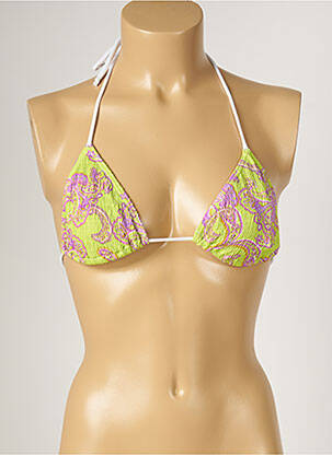 Haut de maillot de bain fermeture liens à nouer haut triangles vert BANANA MOON femme