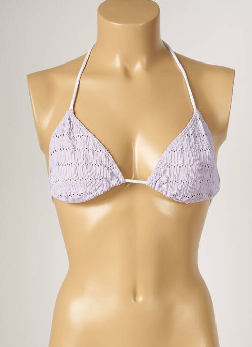 Haut de maillot de bain fermeture liens à nouer haut triangles violet BANANA MOON femme