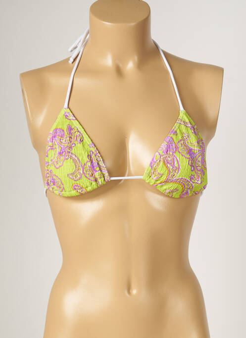 Haut de maillot de bain stretch haut triangles vert BANANA MOON femme