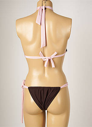 Bas de maillot de bain fermeture liens à nouer bikini marron BANANA MOON femme