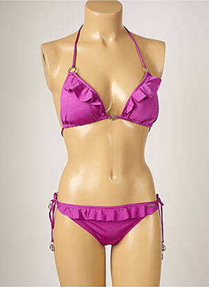 Maillot de bain 2 pièces stretch haut triangles rose BANANA MOON femme