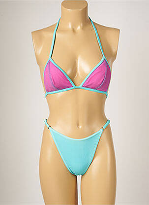Maillot de bain 2 pièces stretch haut triangles bleu BANANA MOON femme