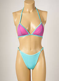 Maillot de bain 2 pièces stretch haut triangles bleu BANANA MOON femme