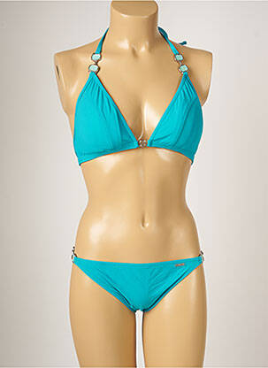 Maillot de bain 2 pièces stretch haut triangles bleu BANANA MOON femme