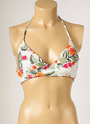 Haut de maillot de bain fermeture liens à nouer haut triangles blanc BANANA MOON femme