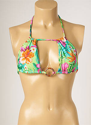 Haut de maillot de bain fermeture liens à nouer haut triangles vert BANANA MOON femme