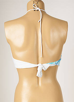 Haut de maillot de bain fermeture liens à nouer haut bandeau blanc LIVIA femme