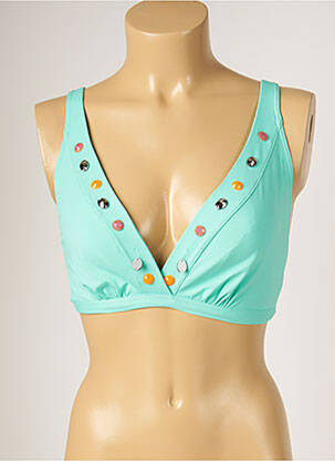 Haut de maillot de bain haut triangles haut triangles vert LIVIA femme