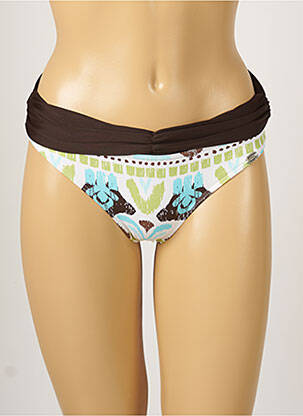 Bas de maillot de bain imprimé fantaisie culotte marron BANANA MOON femme