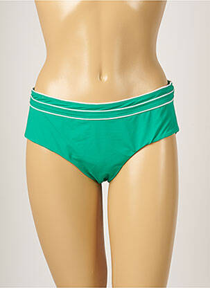Bas de maillot de bain tissage satiné culotte vert LIVIA femme