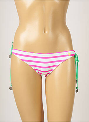 Bas de maillot de bain imprimé rayures bikini rose BANANA MOON femme
