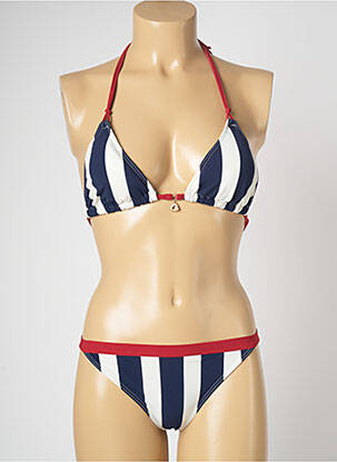 Maillot de bain 2 pièces stretch haut soutien-gorge moulé bleu BANANA MOON femme