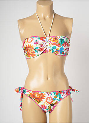 Maillot de bain 2 pièces stretch haut soutien-gorge moulé orange BANANA MOON femme