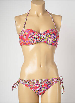 Maillot de bain 2 pièces stretch haut soutien-gorge moulé rouge BANANA MOON femme