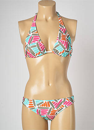 Maillot de bain 2 pièces stretch haut triangles rose BANANA MOON femme