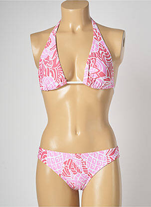 Maillot de bain 2 pièces stretch haut triangles rose BANANA MOON femme