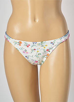 Bas de maillot de bain imprimé fleurs culotte beige BANANA MOON femme