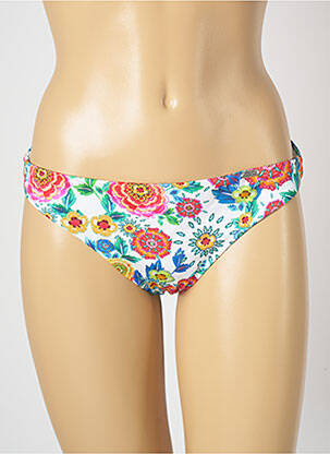 Bas de maillot de bain imprimé fleurs culotte bleu BANANA MOON femme