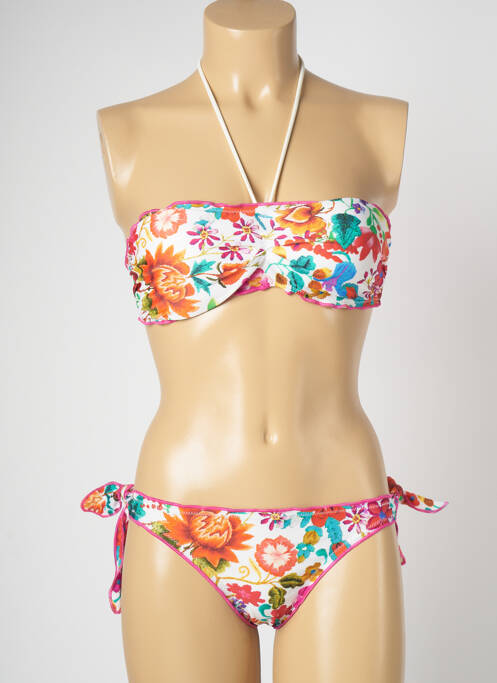 Maillot de bain 2 pièces stretch haut soutien-gorge moulé orange BANANA MOON femme