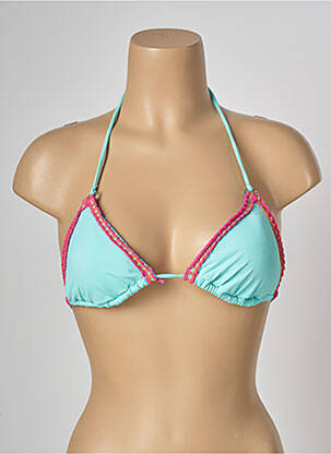Haut de maillot de bain fermeture liens à nouer haut soutien-gorge moulé bleu BANANA MOON femme