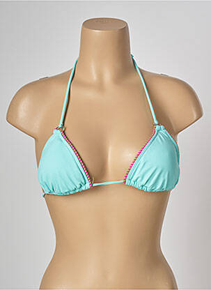 Haut de maillot de bain fermeture liens à nouer haut soutien-gorge moulé bleu BANANA MOON femme