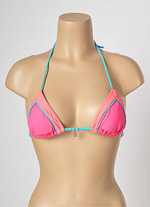 Haut de maillot de bain fermeture liens à nouer haut soutien-gorge moulé rose BANANA MOON femme