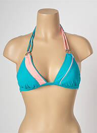 Haut de maillot de bain fermeture liens à nouer haut soutien-gorge moulé bleu LIVIA femme