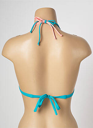 Haut de maillot de bain fermeture liens à nouer haut soutien-gorge moulé bleu LIVIA femme