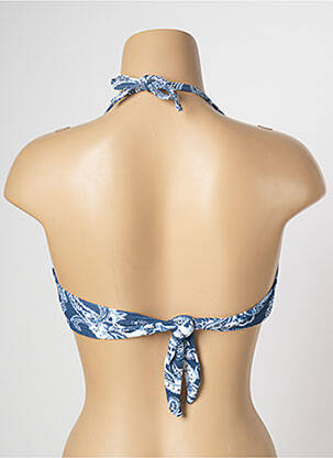 Haut de maillot de bain fermeture liens à nouer haut soutien-gorge moulé bleu BANANA MOON femme