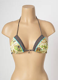 Haut de maillot de bain fermeture liens à nouer haut soutien-gorge moulé beige BANANA MOON femme